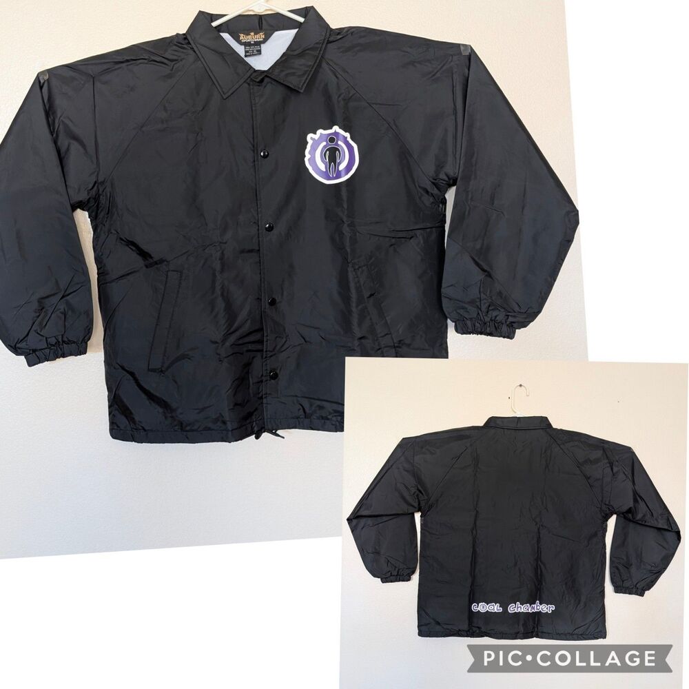 Vintage Y2K Coal Chamber XL Windbreaker Coaches Jacket Nu-Metal Auburn NOS